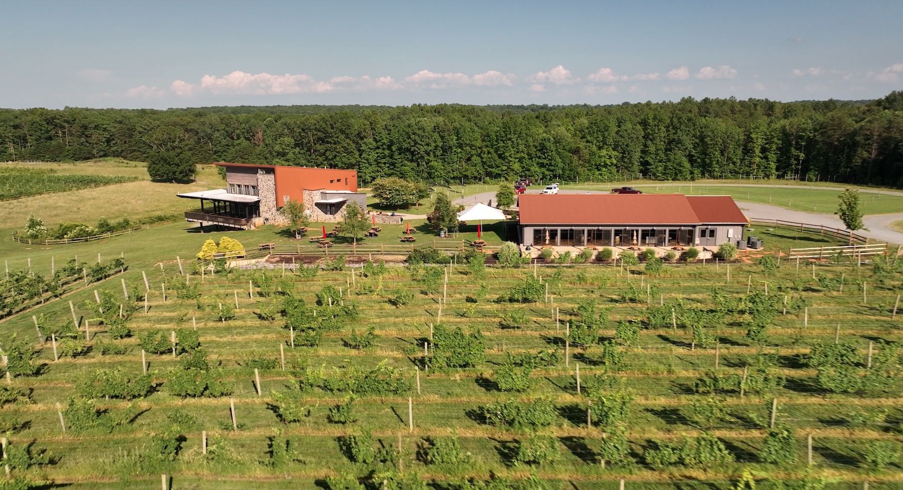 Aerial photo of Fifty-Third Winery and Vineyard.